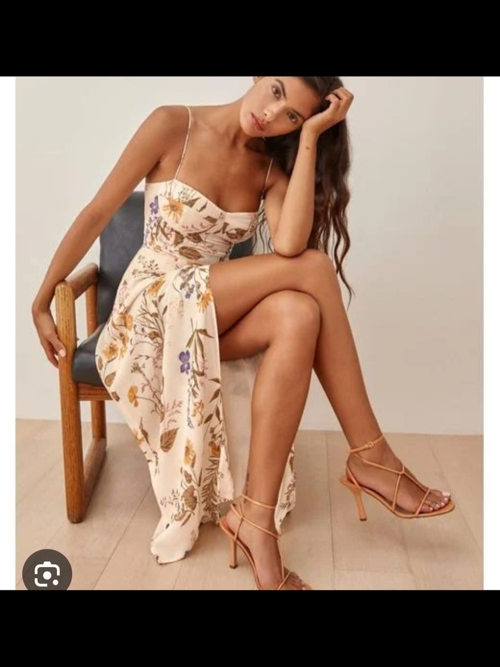 Reformation PINK Kourtney Georgette NWOT Slip 'Wrap' Spaghetti Straps Floral 4